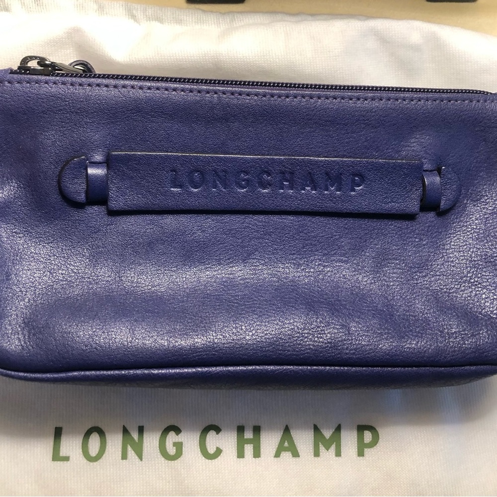 Longchamp Leather purple cosmetic wallet pochette accessoire wristlet - Picture 5 of 5